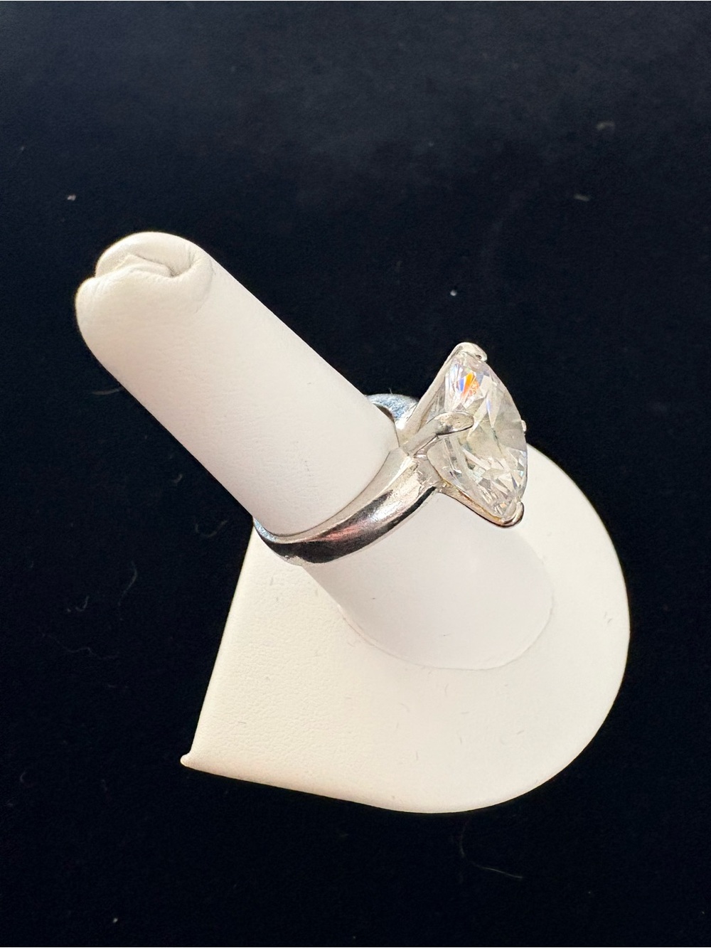 Classic Solitaire Silver Ring with Clear Stone - Silver